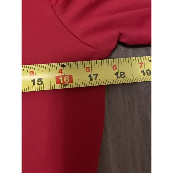 Judy P Top Women’s Size M Red 3/4 Sleeve  Round Neck Minimalist Staple Classy - Picture 6 of 8